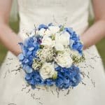 دسته گل عروس آبی